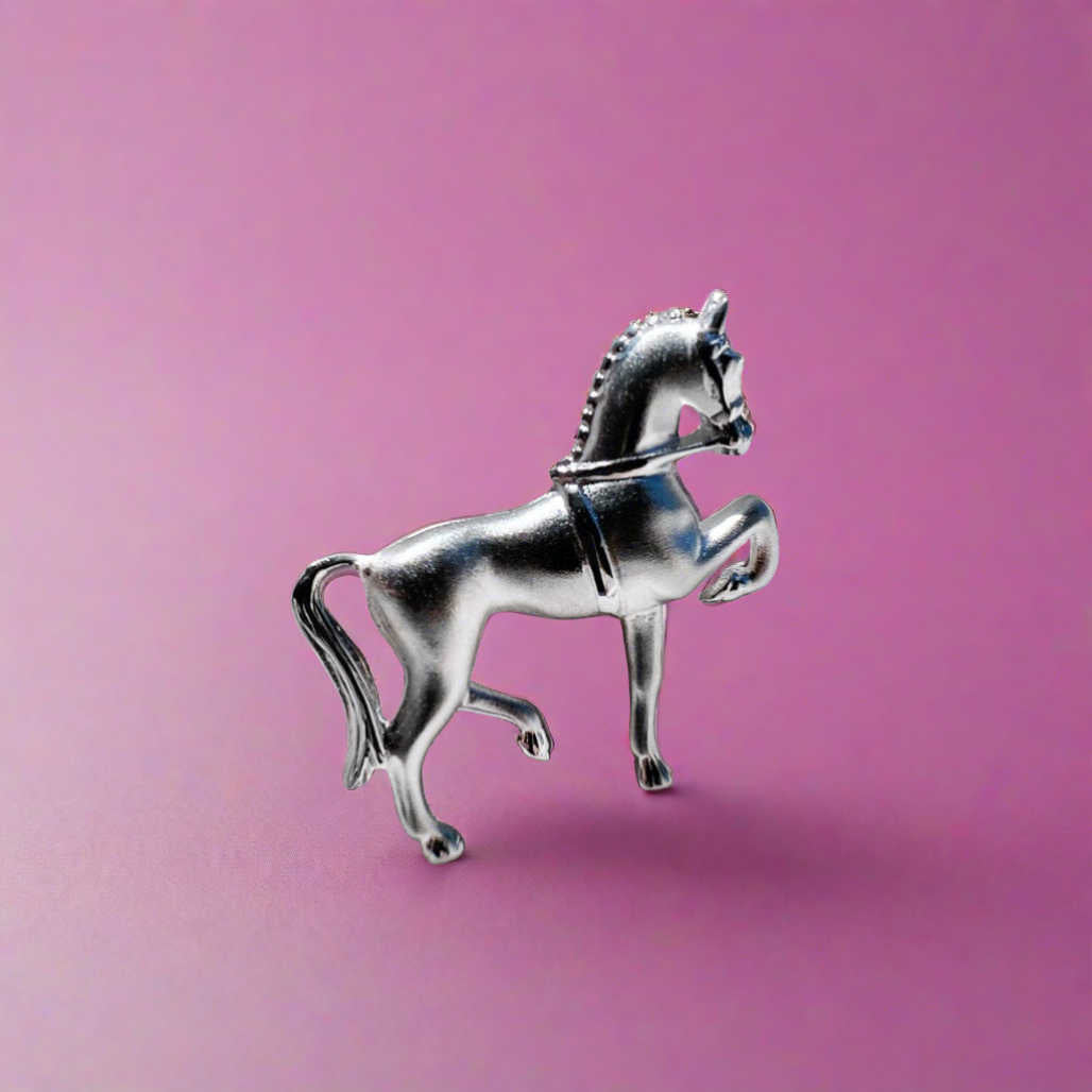 Dressage Horse Brooch Falabella Equine Jewellery Horse and Rider Collection