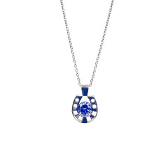 horseshoe crystal pendant necklace Falabella Equine Jewellery Necklaces - blue