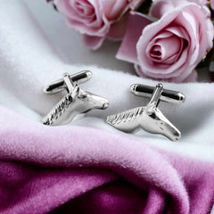 Carved Horse Head Cufflinks Falabella Equine Jewellery Cufflinks