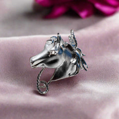 Fantasy Horses Head Brooch Falabella Equine Jewellery Brooches