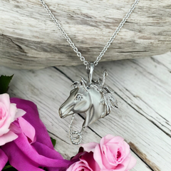 Fantasy Horse Head Pendant (Large) Falabella Equine Jewellery Horse & Rider Collection