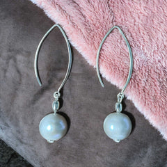 Pearl Marquis Earrings - Silver Grey - Falabella Pearl Collection