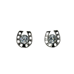 Horseshoe Crystal Stud Earrings Falabella Equine Jewellery Earrings