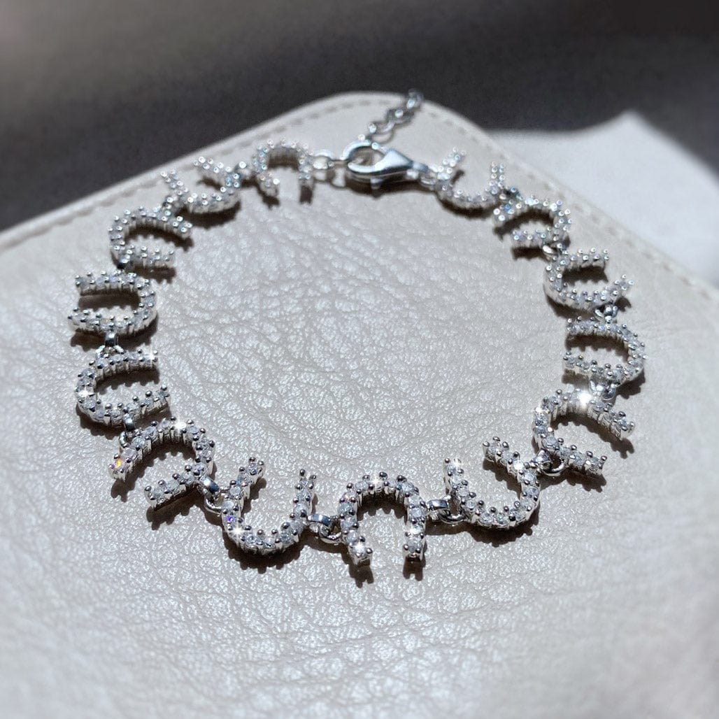 Claw Set Horseshoe Bracelet in Sterling Silver