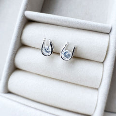 Minimal Horseshoe Stud Earrings Falabella Equine Jewellery Earrings
