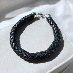 Plaited Leather & Silver Bracelet Falabella Equine Jewellery Bracelets