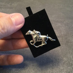 Race Horse & Rider Brooch Falabella Equine Jewellery Brooches